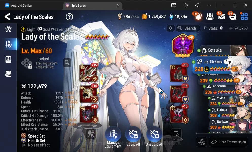 Epic Seven Accounts GLOBAL UNVERIF|New Era|4 ML(TE Kayron, ALaika, RRo image 3