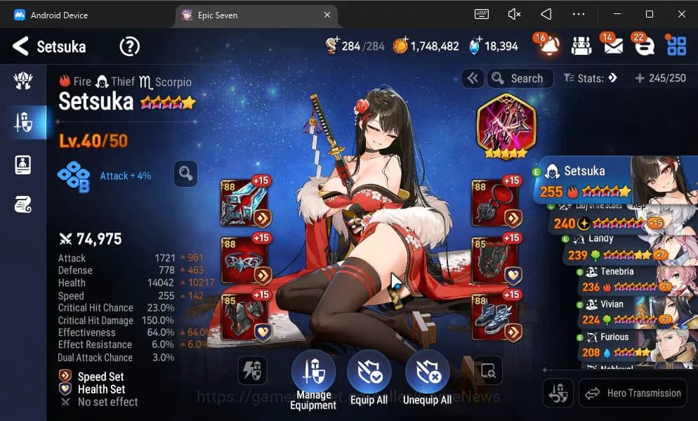 Epic Seven Accounts GLOBAL UNVERIF|New Era|4 ML(TE Kayron, ALaika, RRo image 4