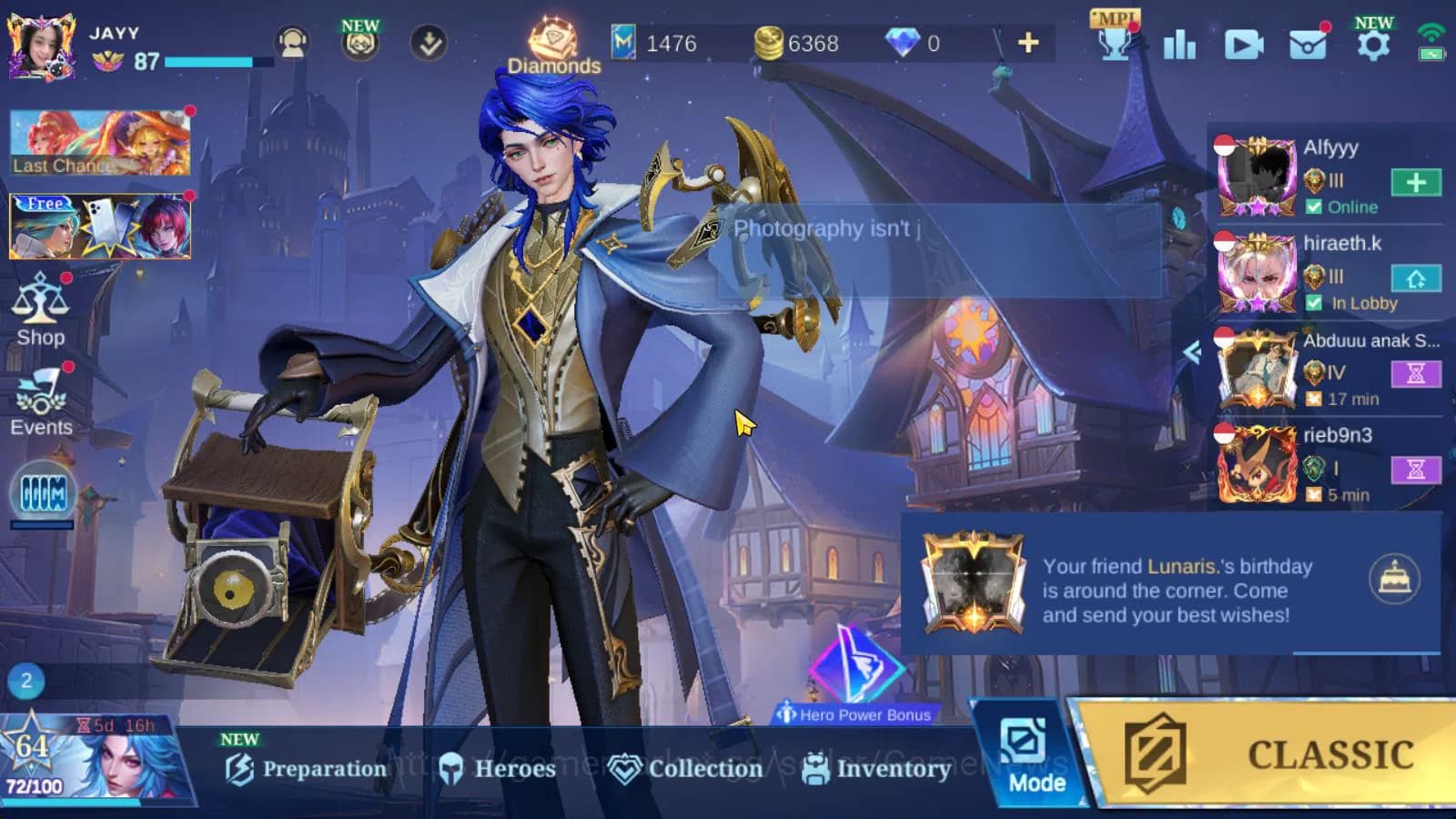 Mobile Legends: Bang Bang Accounts Hero 130|Skin 344|Legend Franco,JJK Xavier,HXH Jul image 1