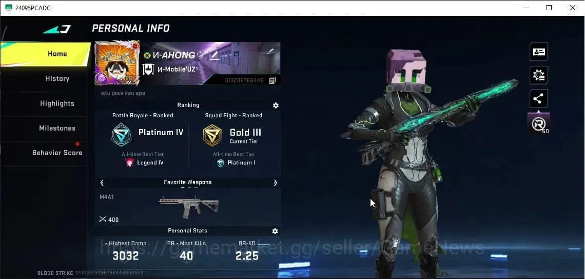 Blood Strike Accounts ASIA|Eternal Kar98k-Nether+Mele Sword-Voidedge|18 image 2