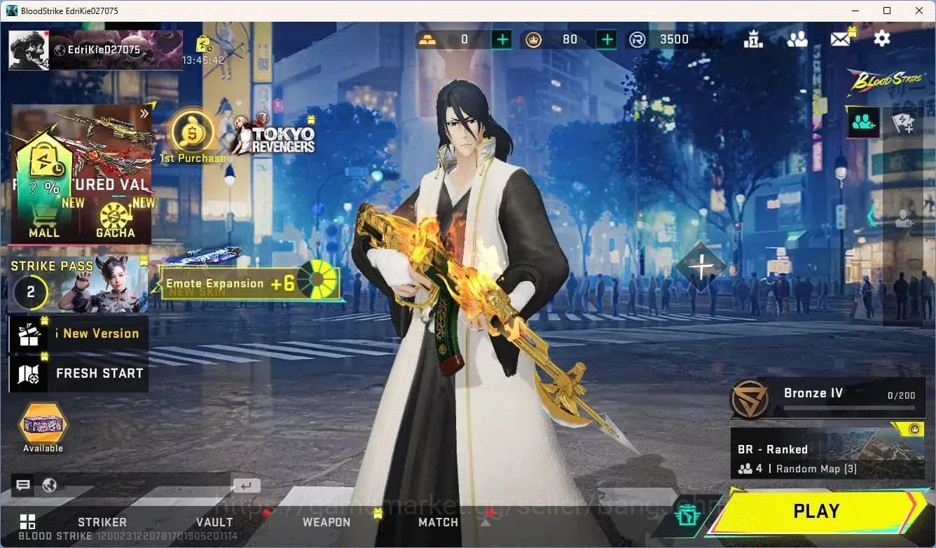 Blood Strike Accounts ASIA | 2 Collab Guns: AK47(7DS),MCX(EVA), |BLEACH image 1