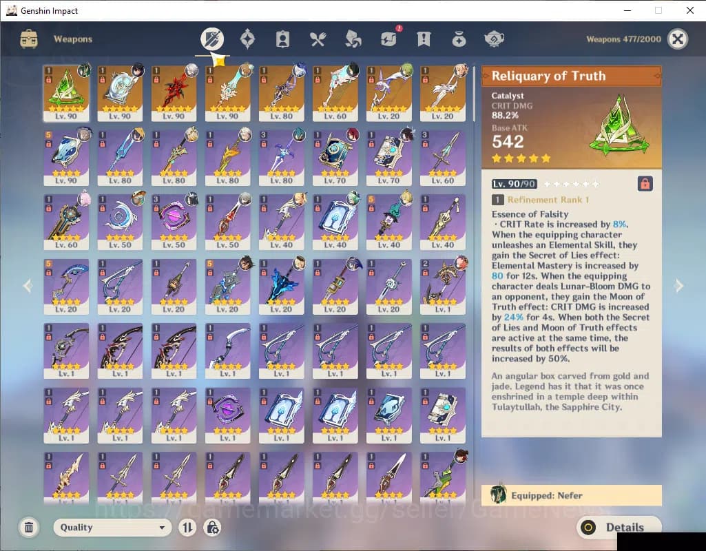 Genshin Impact Accounts ASIA|AR 57|7Limited+8(*5Wep)|(Nefer,Arlecch)Sign,C image 5