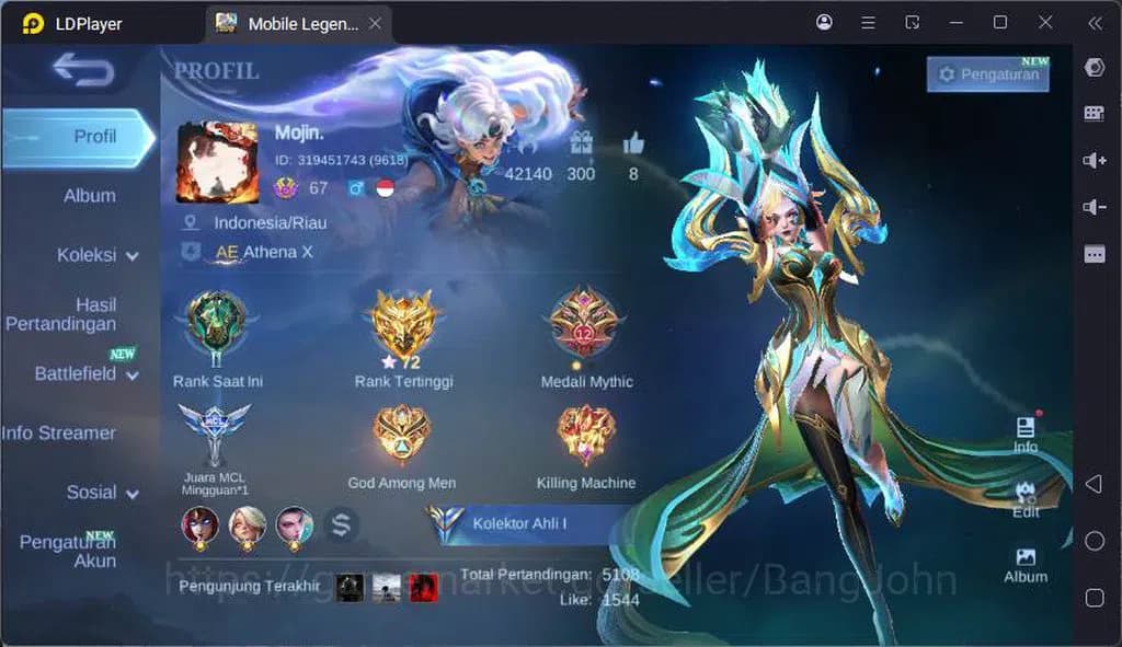 Mobile Legends: Bang Bang Accounts Global|Hero 115|Skin 190|Kof Karina,Lucky Eudora,L image 1