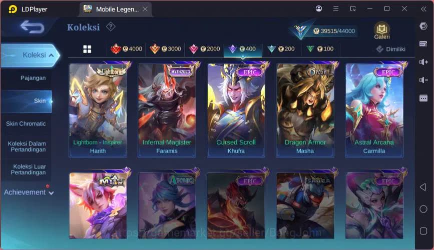 Mobile Legends: Bang Bang Accounts Global|Hero 115|Skin 190|Kof Karina,Lucky Eudora,L image 14