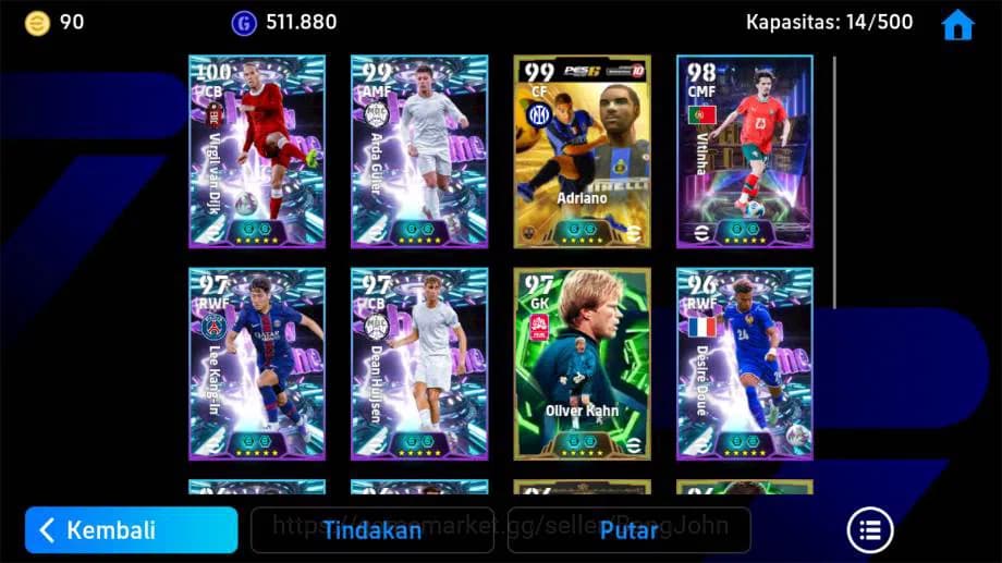 eFootball Accounts power 3179 | Adriano pes, van djik show time, gull image 3