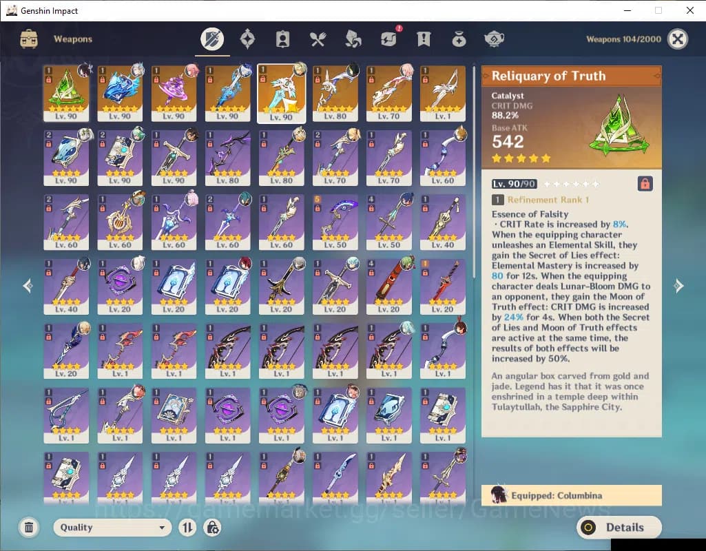 Genshin Impact Accounts ASIA|AR57|8Limited+8(*5WEP)|(Kinnea,Neuvillete,Yae image 13