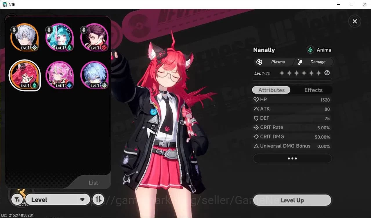 Neverness to Everness Accounts GLOBAL NA|HL 3|1 SSR Meta Nanally +1 S-Class Char image 1