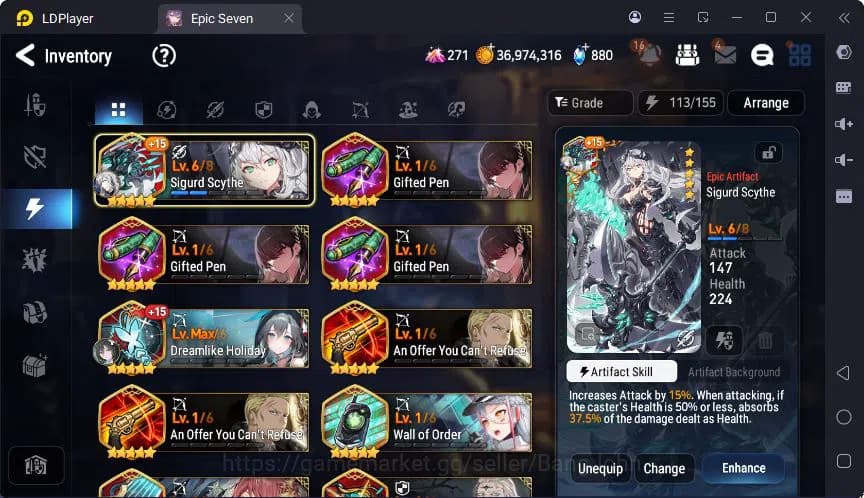 Epic Seven Accounts Global | Straze | Setsuka | Sigret | Muwi | Rinak image 12