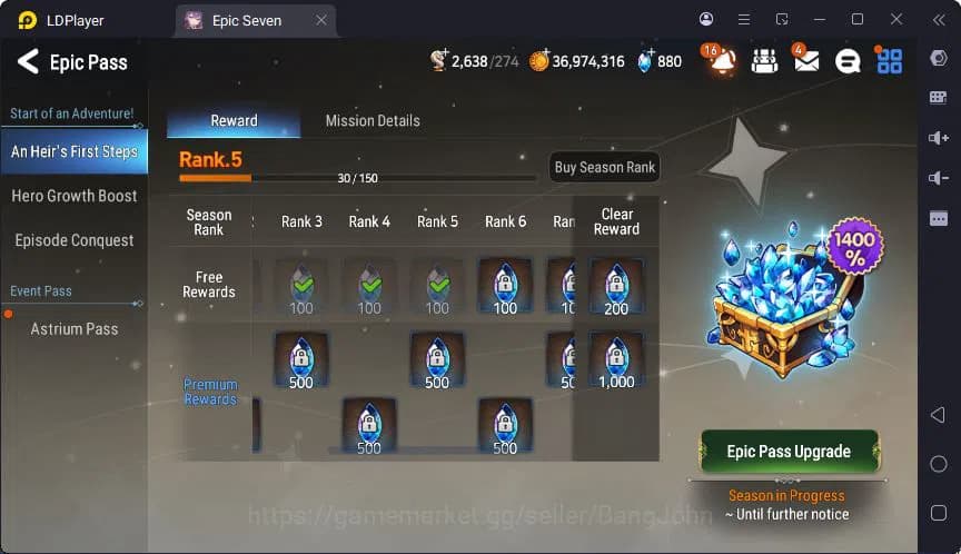 Epic Seven Accounts Global | Straze | Setsuka | Sigret | Muwi | Rinak image 4