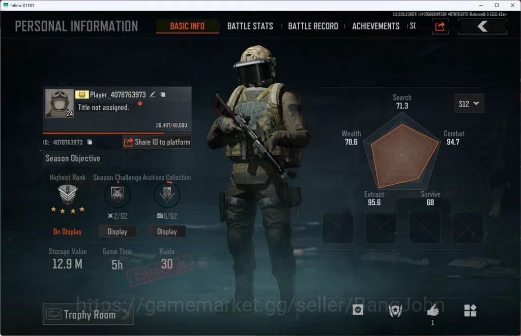Arena Breakout Accounts MOBILE Lvl 24 |SV 12,9M |CV 12,5 M|MORE SKIN,SQUIR image 1