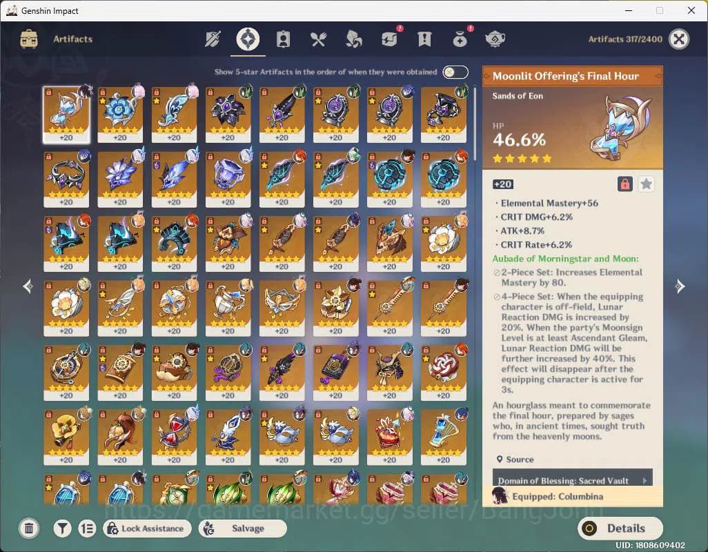 Genshin Impact Accounts ASIA|AR 57|Reuni ON|Primo 1.2K+Int wist 111|8 limi image 15