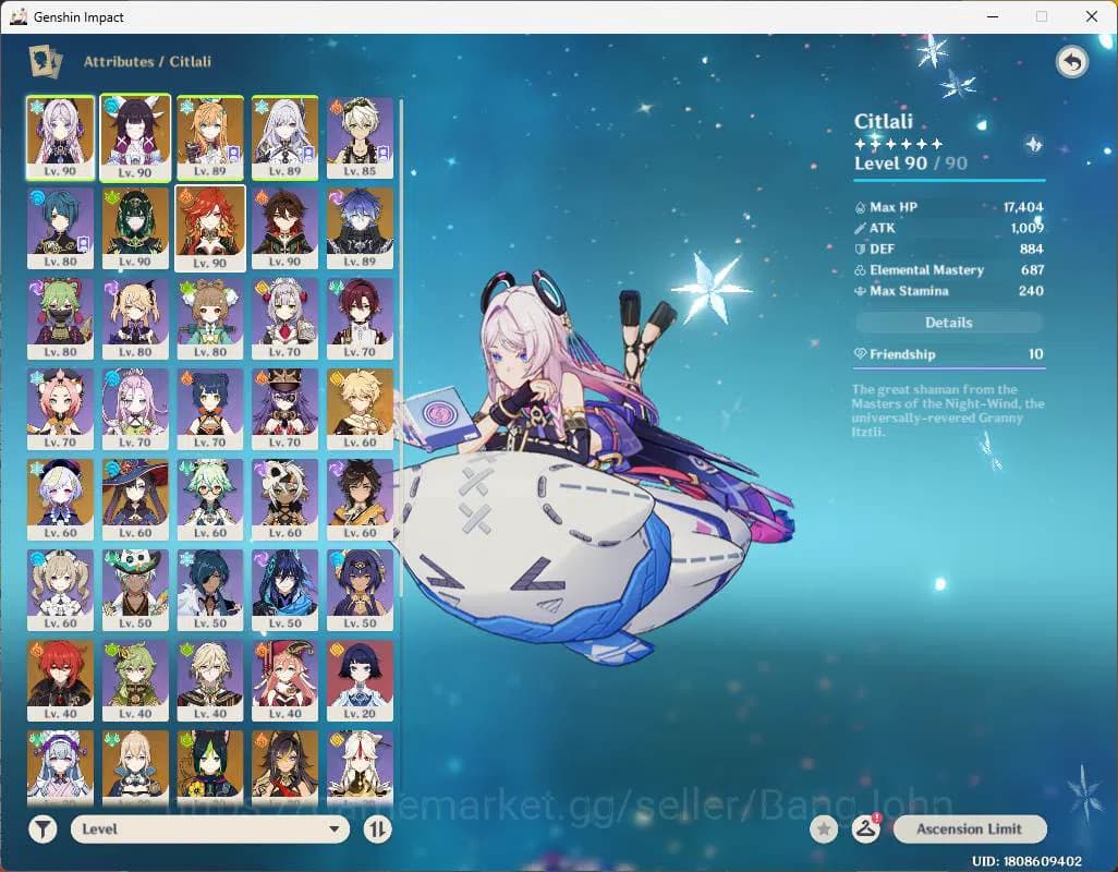 Genshin Impact Accounts ASIA|AR 57|Reuni ON|Primo 1.2K+Int wist 111|8 limi image 20