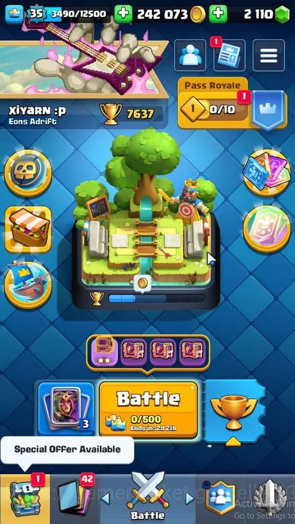 Clash Royale Accounts Lv 35|Trophy 7637|KTL 12|Limited Skin|Card 121|2 H image 1