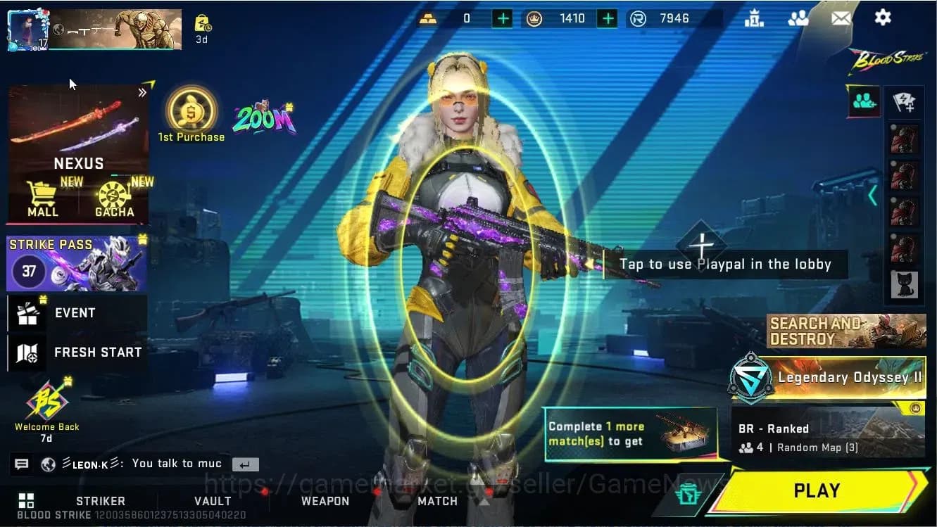 Blood Strike Accounts ASIA|Collab AOT-KAG6|2 Legendary Uzi,AK47|2 Rare ( image 1