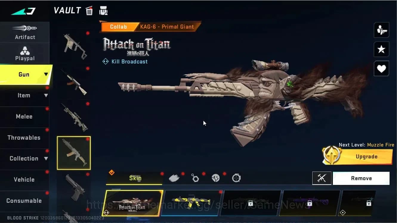 Blood Strike Accounts ASIA|Collab AOT-KAG6|2 Legendary Uzi,AK47|2 Rare ( image 3