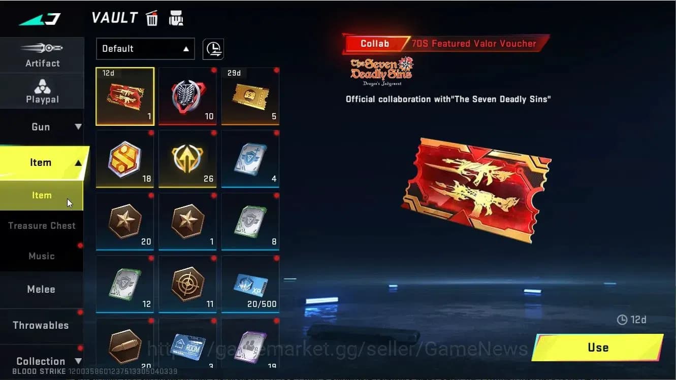 Blood Strike Accounts ASIA|Collab AOT-KAG6|2 Legendary Uzi,AK47|2 Rare ( image 6
