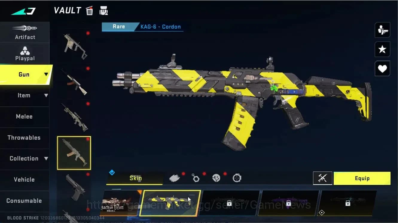Blood Strike Accounts ASIA|Collab AOT-KAG6|2 Legendary Uzi,AK47|2 Rare ( image 9