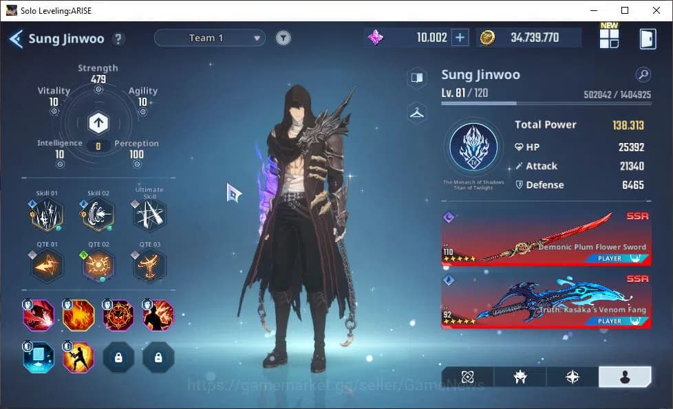 Solo Leveling: ARISE Accounts 585K Power|18SSR| Water Cha Hae-InA7+SignA4, Alici image 3