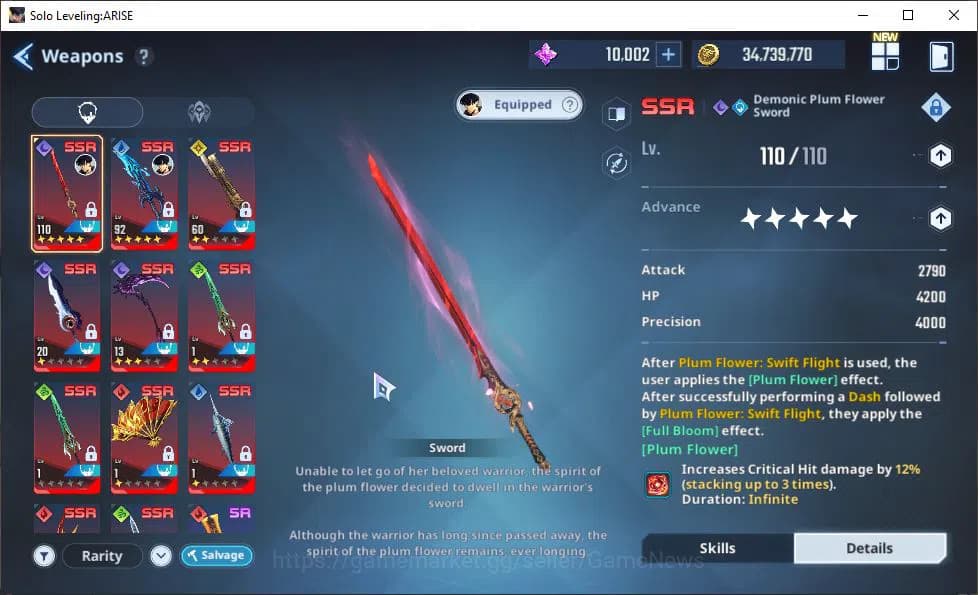 Solo Leveling: ARISE Accounts 585K Power|18SSR| Water Cha Hae-InA7+SignA4, Alici image 6