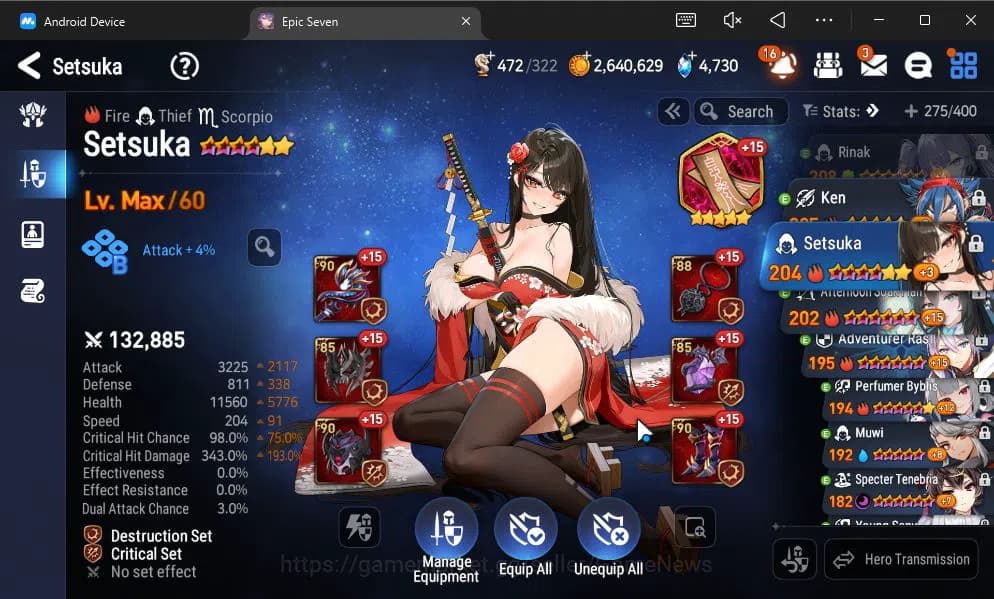 Epic Seven Accounts GBL Verif|13ML(BArunka,LOTScales,DB Senya,Etc)+PFB image 4