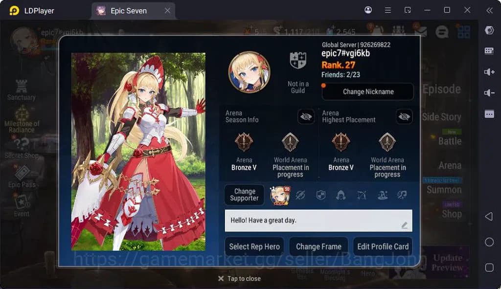 Epic Seven Accounts Global | LOTS | Hwayoung | Tenebria | Tieria | Hwa image 1