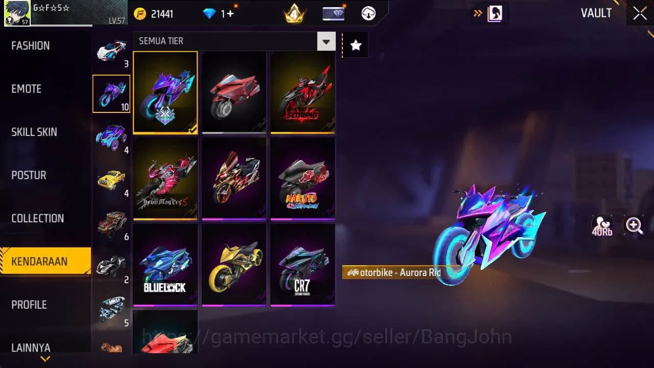Free Fire Accounts Indonesia, Vault 188, EVO xm8 lv 4, bundle sasuke, image 12