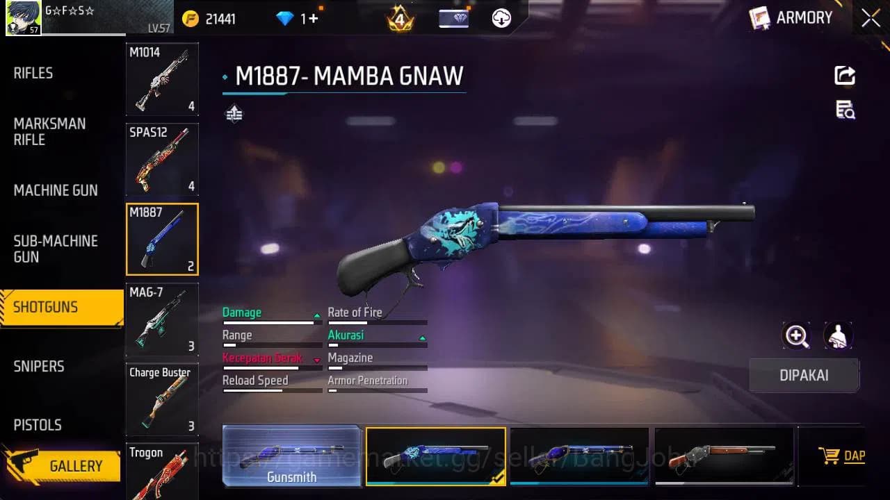 Free Fire Accounts Indonesia, Vault 188, EVO xm8 lv 4, bundle sasuke, image 2