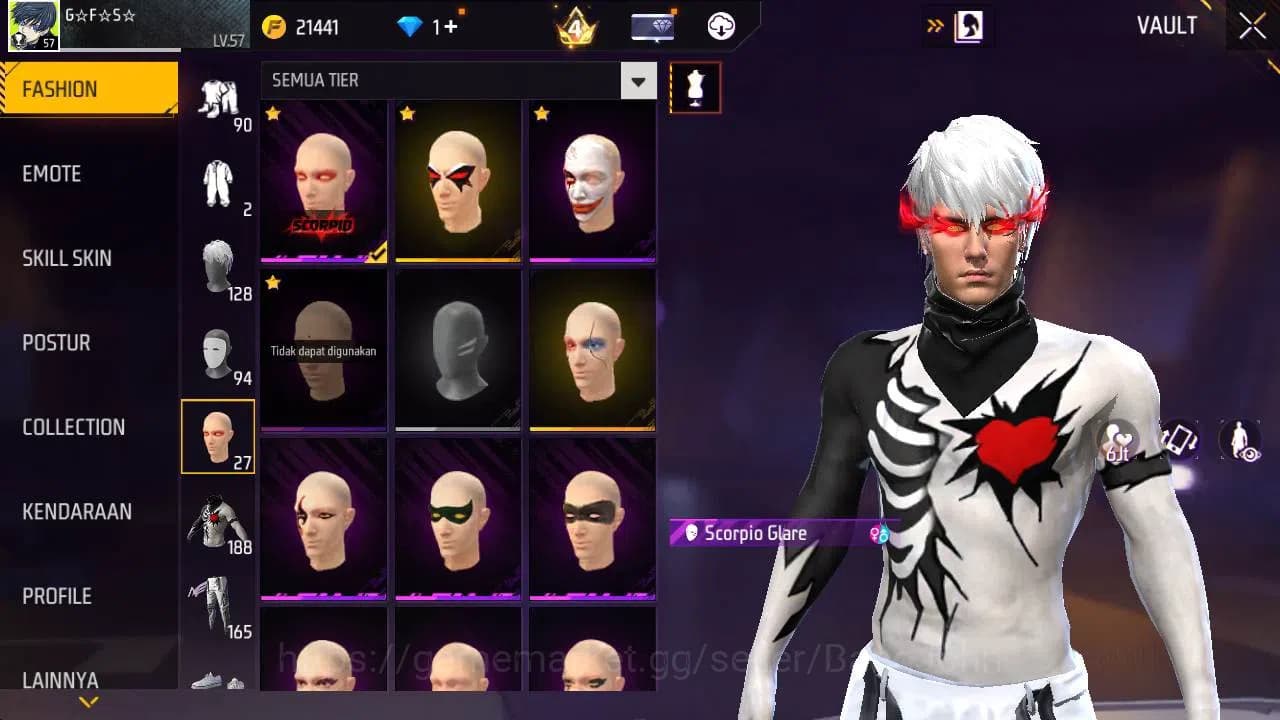 Free Fire Accounts Indonesia, Vault 188, EVO xm8 lv 4, bundle sasuke, image 7