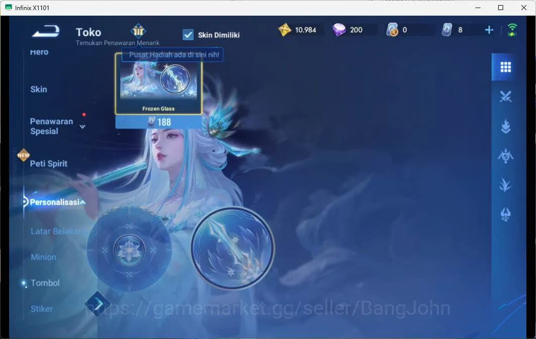 Honor of Kings Accounts GLOBAL | HERO 26, Skin 15 kic luna sword ice break image 4