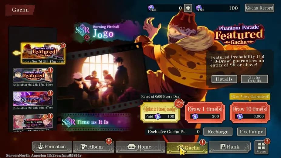 Jujutsu Kaisen: Phantom Parade Accounts NA | 5 SSR (Toge x Panda and etc) + 5 SSR Memo | L image 2