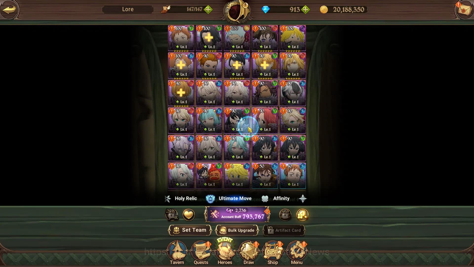 The Seven Deadly Sins: Grand Cross Accounts Asia|793K CC|Starter Ch4|913 DM|2 UR| Merlin&Escan image 4