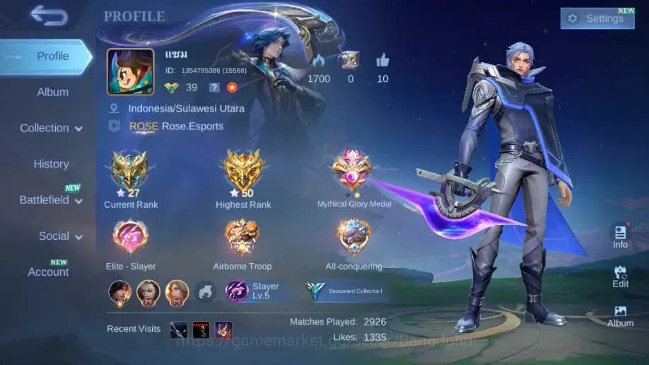 Mobile Legends: Bang Bang Accounts Global|Hero 81|Skin 106|Seasoned|SpongeBob|Valenti image 1