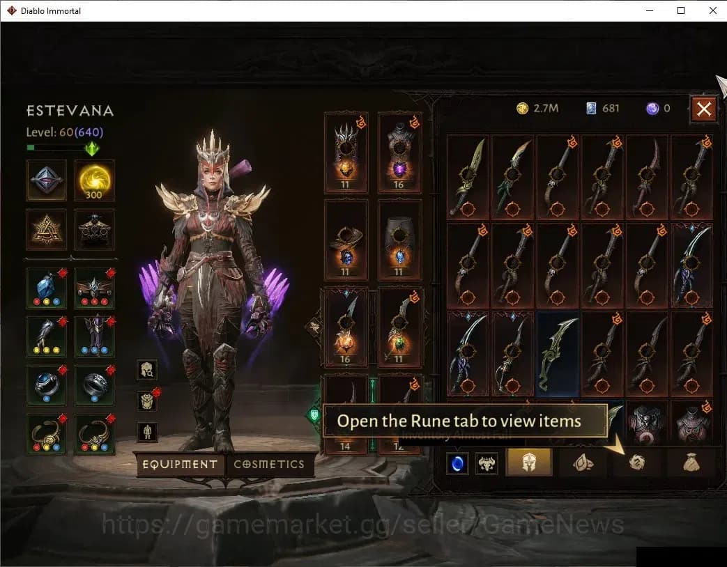 Diablo Immortal Accounts SEA=Verathiel|CS ON|Lv60(640)|Tempest|CR 39k|Reso image 5