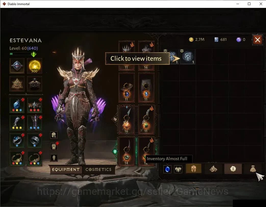 Diablo Immortal Accounts SEA=Verathiel|CS ON|Lv60(640)|Tempest|CR 39k|Reso image 7