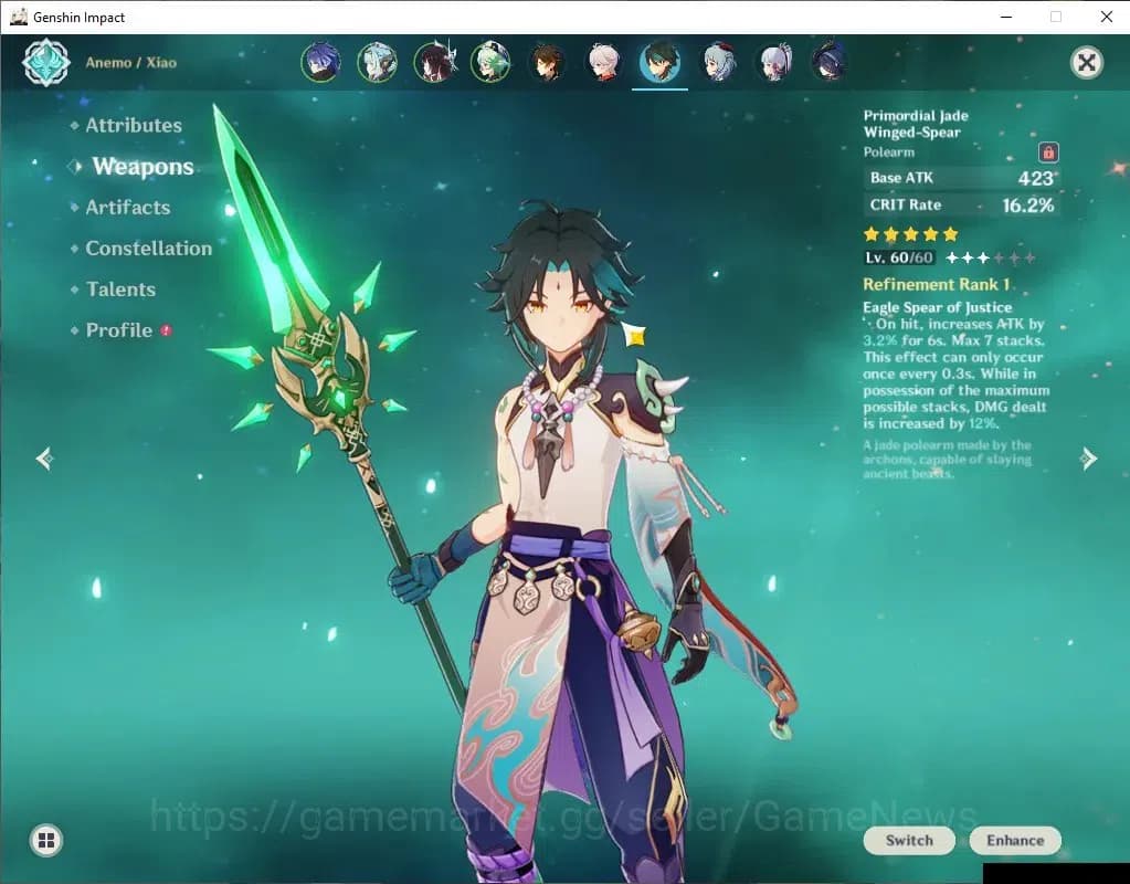 Genshin Impact Accounts Asia|AR60|2 PremTeam|18Limited+11(*5WEP)|HuTaoC1+S image 4