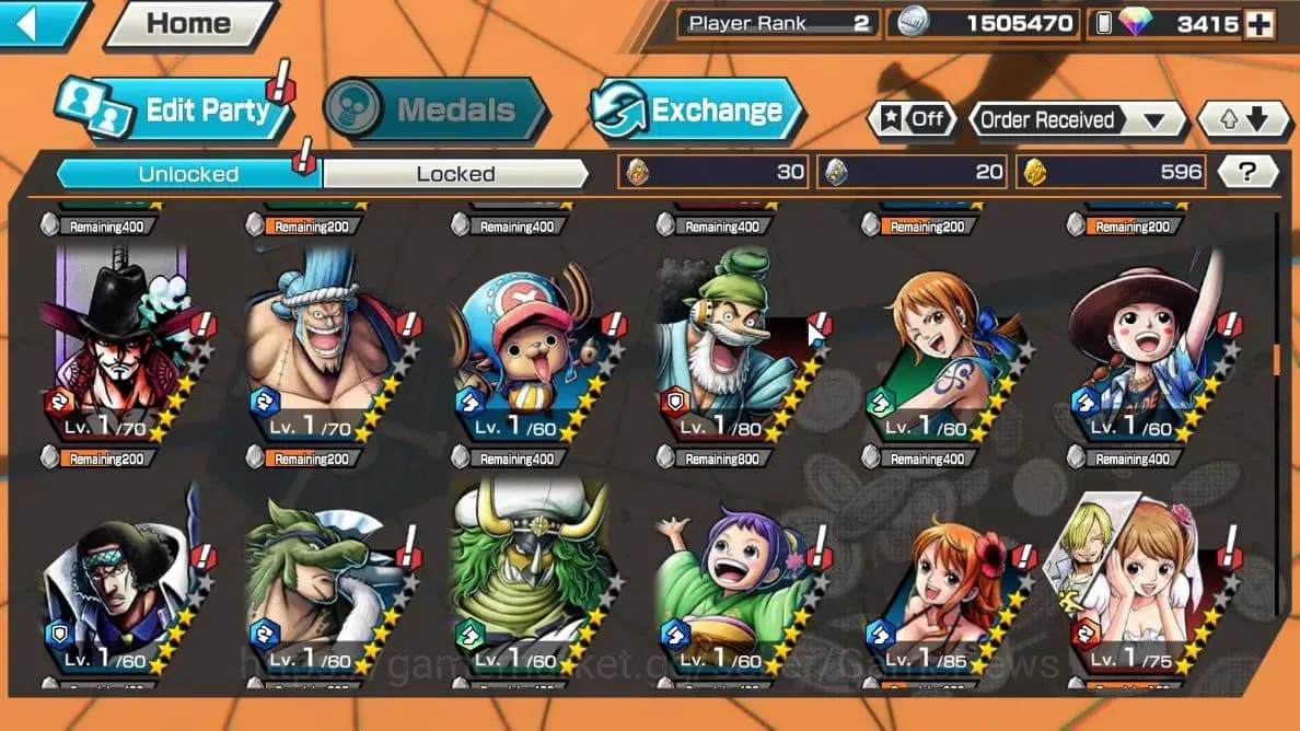 One Piece Bounty Rush Accounts Global| Starter |Ready Gacha 3,4K Rainbow Diamond| image 5