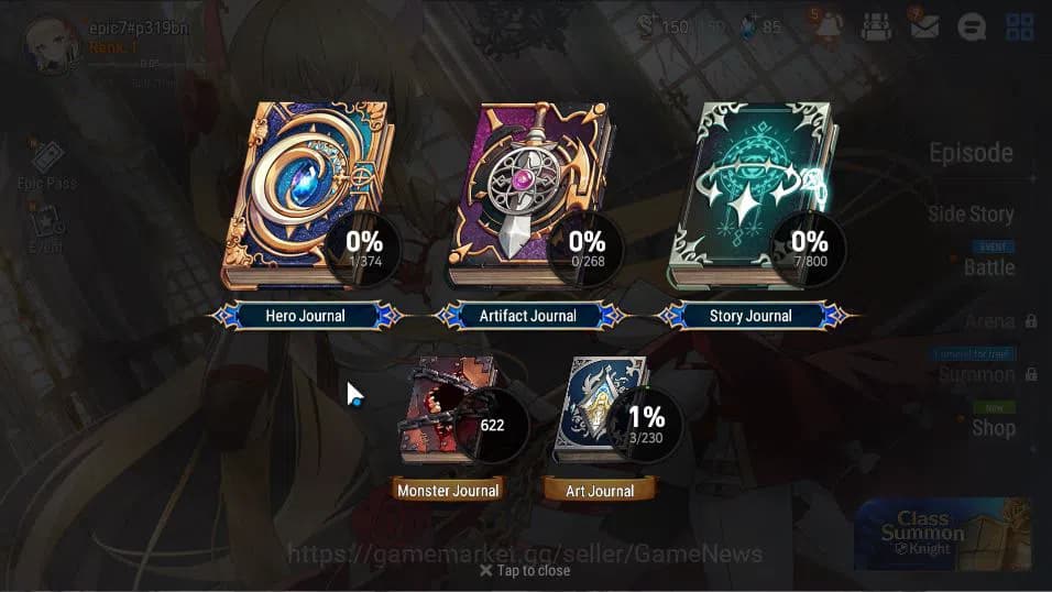 Epic Seven Accounts Global Unverif | Fresh Starter | Low Progress | 1 image 3