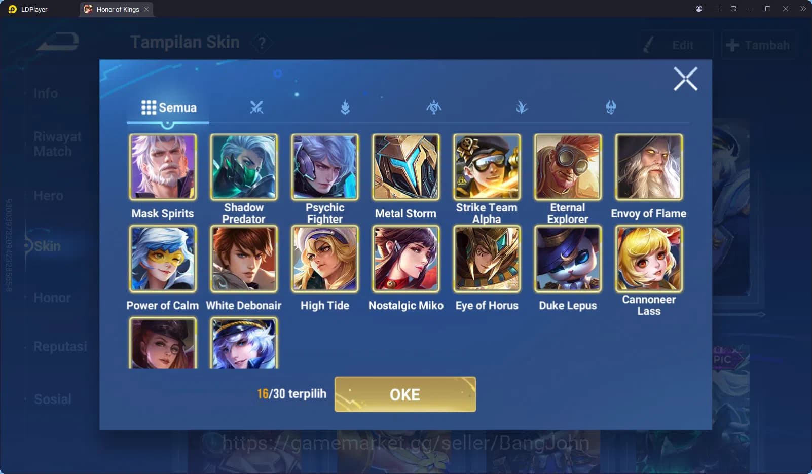 Honor of Kings Accounts HOK Global 38H 16S | Epic Huang Zhong Mask Spirit image 12