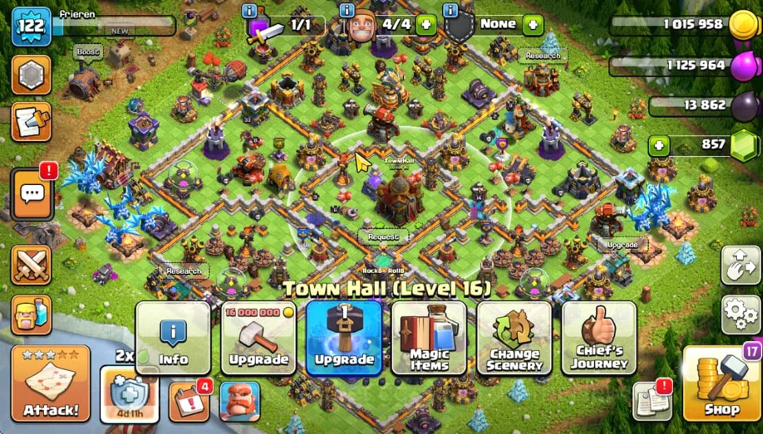 Clash of Clans Accounts TH 16-BH 9|LV 122|HH 9|BK 21,AQ 33,GW 9,MP 14,RC 6 image 1