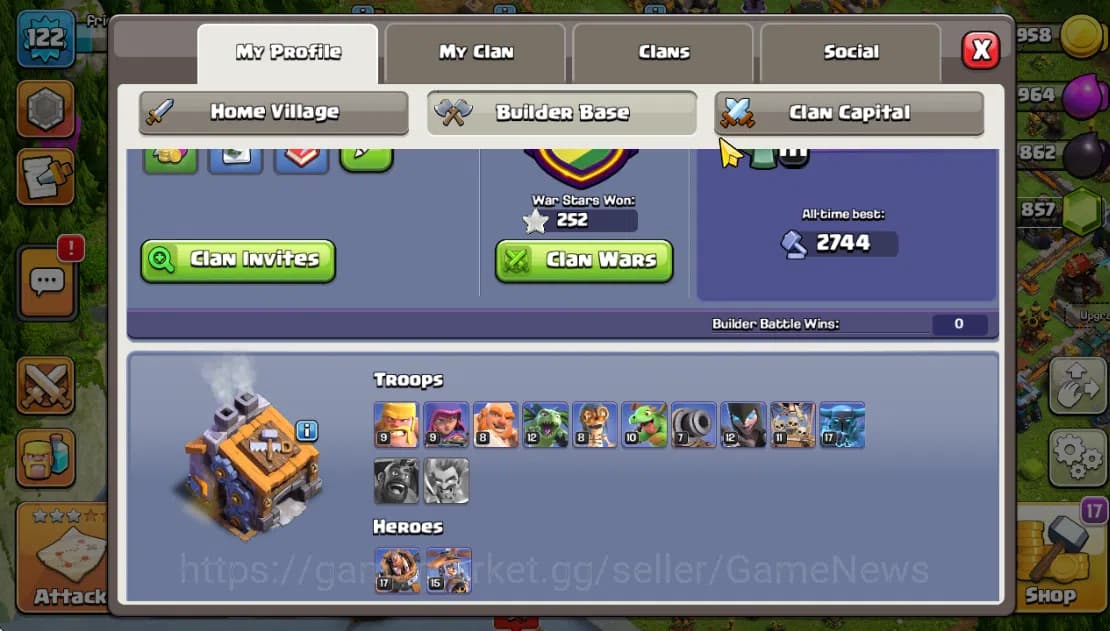 Clash of Clans Accounts TH 16-BH 9|LV 122|HH 9|BK 21,AQ 33,GW 9,MP 14,RC 6 image 4