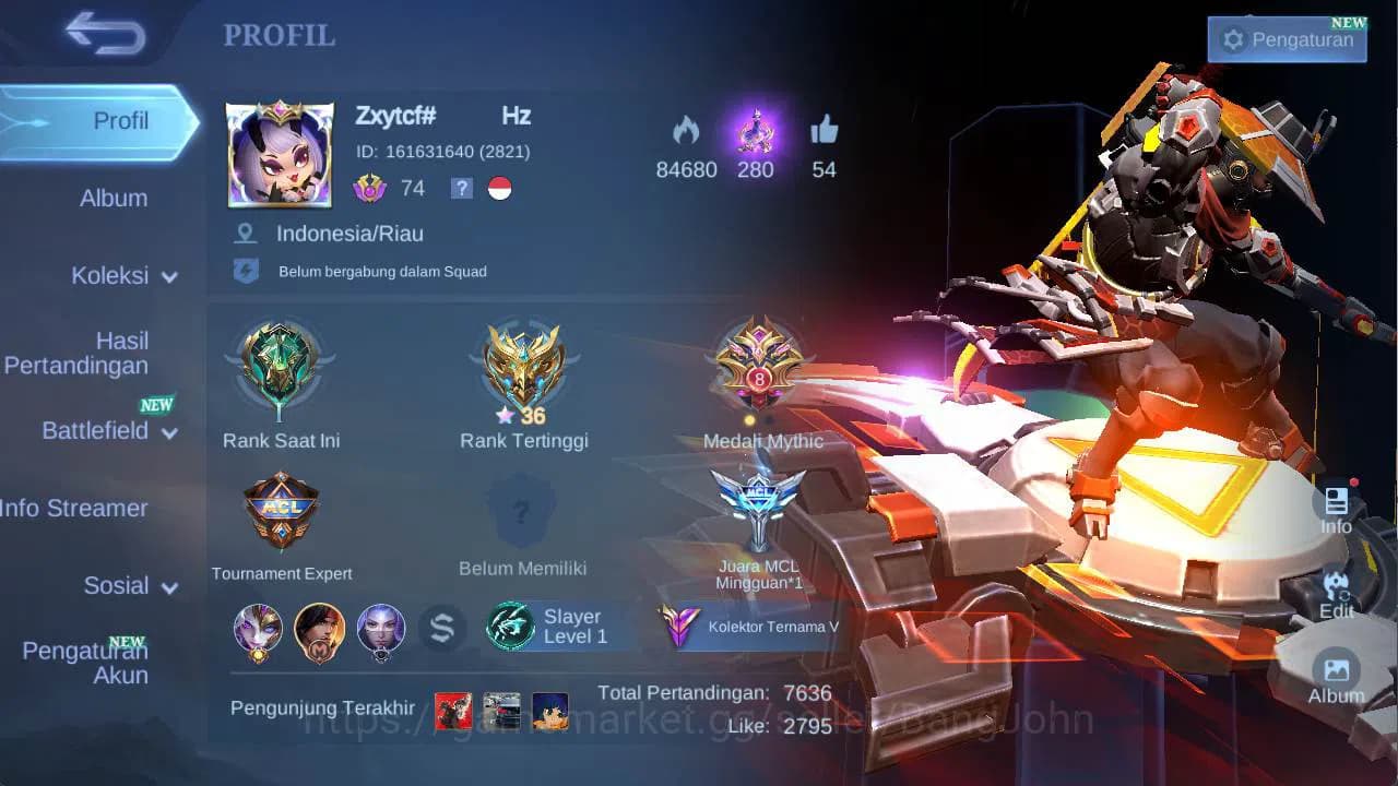 Mobile Legends: Bang Bang Accounts hero 131 skin 230+ cc yss, LB roger, saber freya, image 1