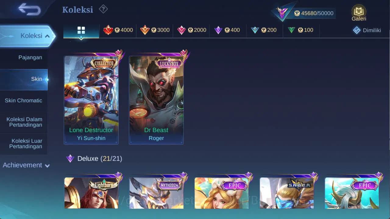 Mobile Legends: Bang Bang Accounts hero 131 skin 230+ cc yss, LB roger, saber freya, image 4