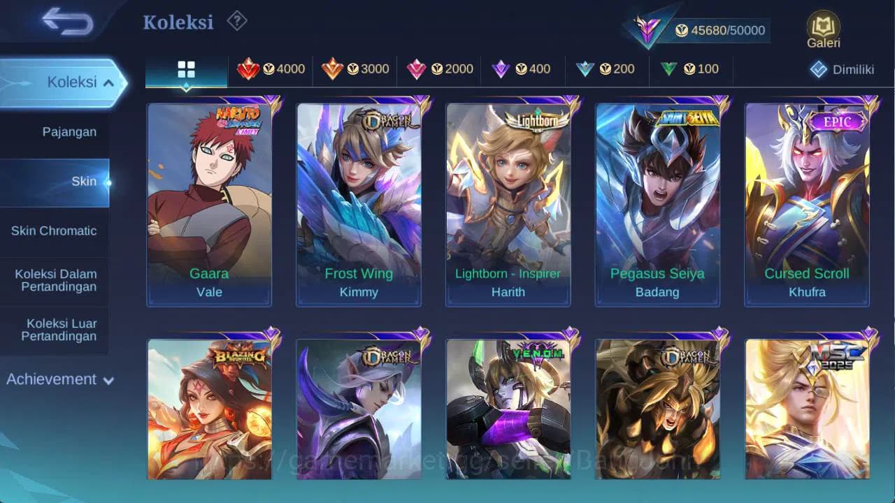 Mobile Legends: Bang Bang Accounts hero 131 skin 230+ cc yss, LB roger, saber freya, image 7