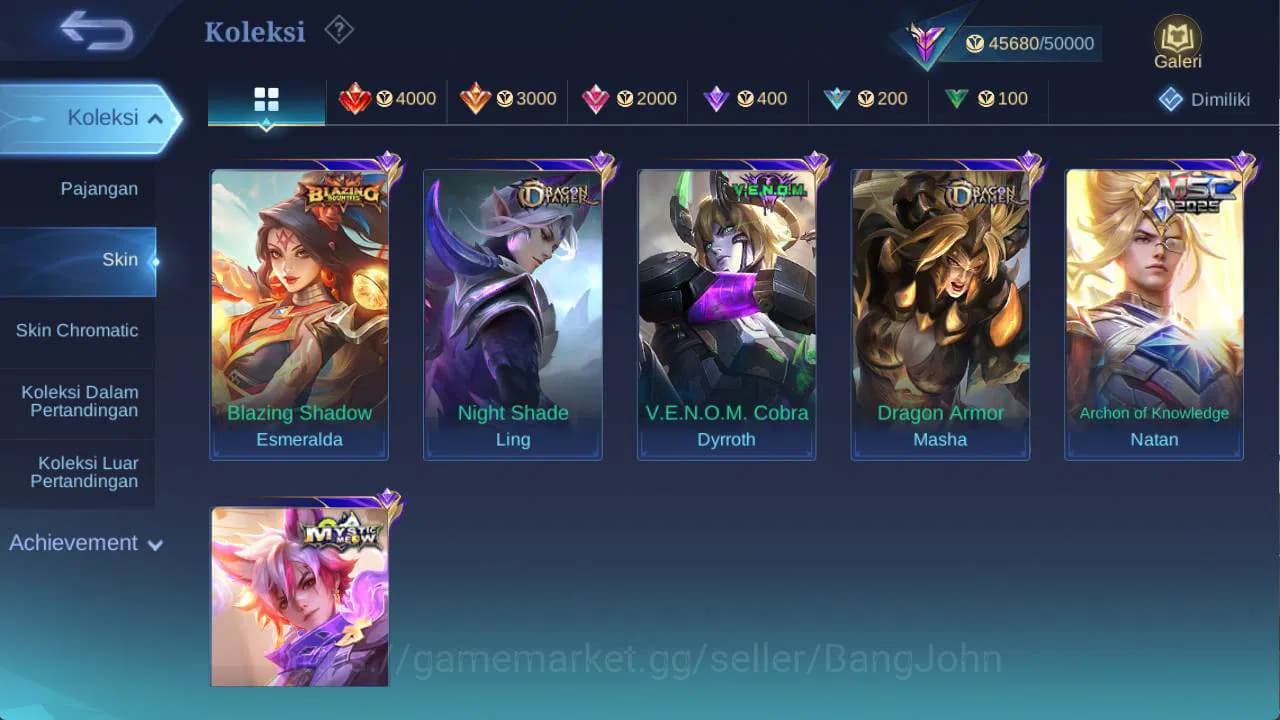 Mobile Legends: Bang Bang Accounts hero 131 skin 230+ cc yss, LB roger, saber freya, image 8