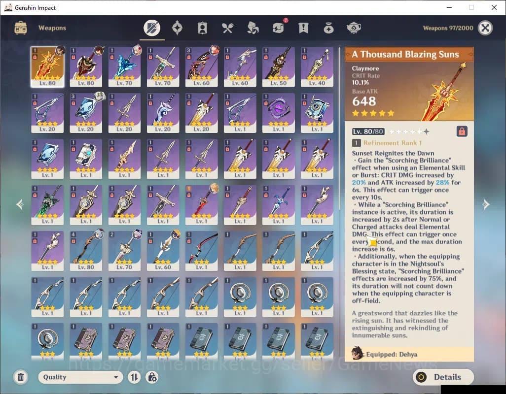 Genshin Impact Accounts ASIA|AR 50|2 Limited +1(*5Weapon)|Nahida,Ganyu|Mc image 5