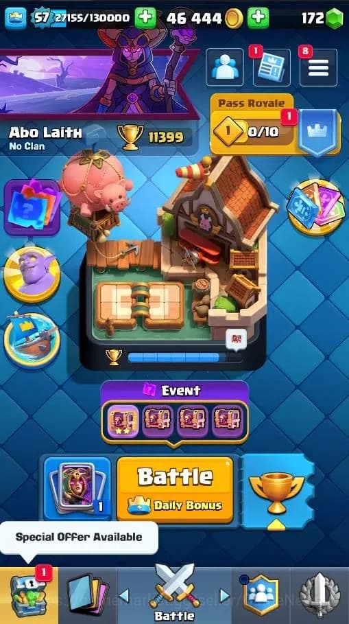 Clash Royale Accounts Lv 57|KTL 15|Trophy 11399|Card 129|15 EVO,5 Hero,8 image 1