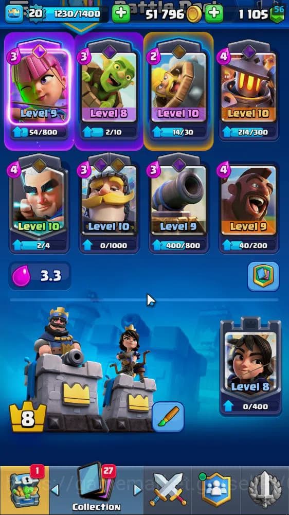 Clash Royale Accounts Lv 20|Trophy 3551|KTL 8|Limited Skin|Card 63| 2 EV image 3