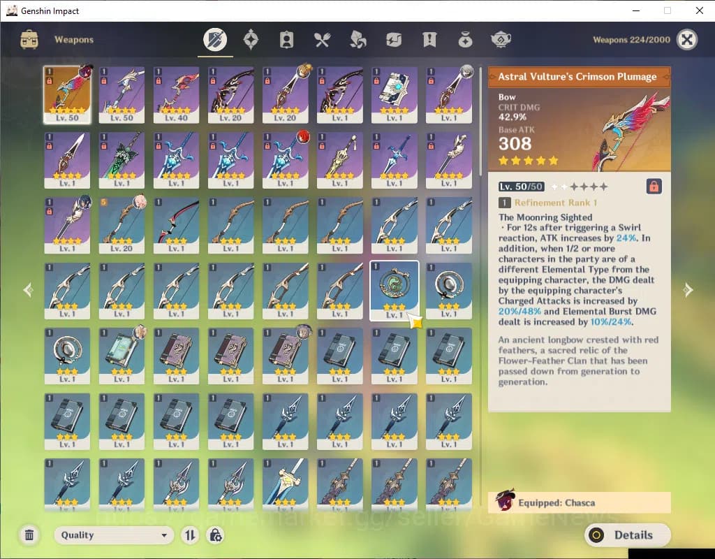 Genshin Impact Accounts ASIA|AR 35|2 Limited+1(*5Weapon)| ChascaC1+Sign,Li image 12