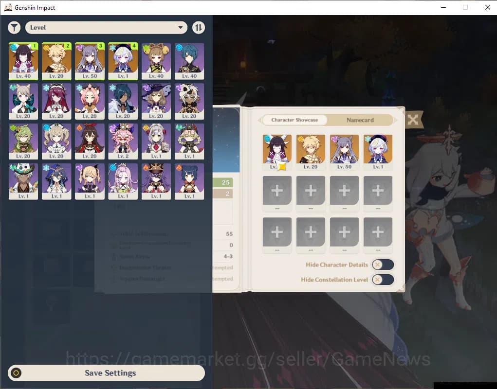 Genshin Impact Accounts ASIA|Starter|AR 25|1 Limited+20c(*4Character)|Colu image 1