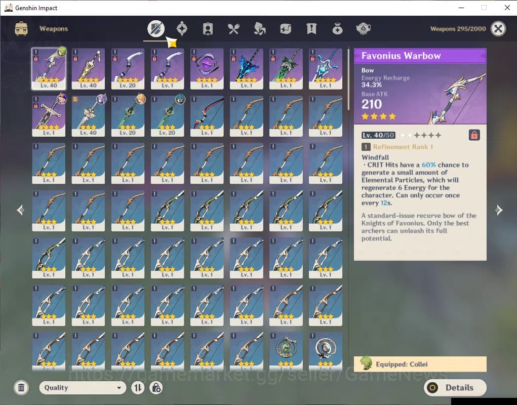 Genshin Impact Accounts ASIA|Starter|AR 25|1 Limited+20c(*4Character)|Colu image 4
